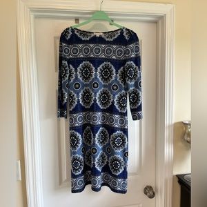 London Times Blue Tunic dress , long sleeve size 6
